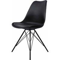 Fusion Living Soho Plastic Dining Chair With Black Metal Legs Black