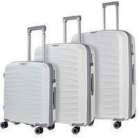 Rock Sunwave 3 Piece Set (55/66/79cm) Expandable Hard Shell Suitcase White