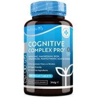 Cognitive Complex Pro - with Zinc, Iron, Magnesium, Pantothenic Acid, Vitamin B6, Iodine - for Normal Cognitive Function - 180 Vegan Tablets— Made in The UK by Nutravita