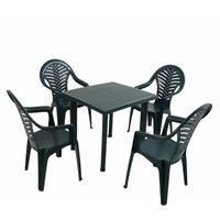 Trabella Rapino Square Table With 4 Pineto Chairs Set Green