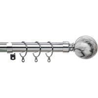 Metal Curtain Pole Extendable Chrome 28mm Rings Brackets Fittings Finials