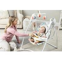 Graco Lovin/' Hug Swing with 6 Swing speeds, Music, 4 Recline Positions and Folds up for Storage.  Suitable from Birth to Approx. 9 Months (0-9kgs), Up & Away Fashion