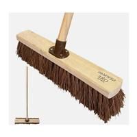 Outdoor Sweeping Brush Broom Head Handle 18" Heavy Duty Stiff Long