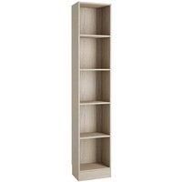 Furniture To Go | Basic Tall Narrow Bookcase (4 Shelves) in Oak