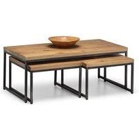 Julian Bowen Brooklyn Nesting Coffee Tables, Oak/Gunmetal