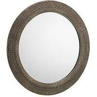 Julian Bowen Cadence Large Round Pewter Wall Mirror