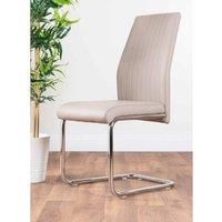 LORENZO x2 Faux Leather Deep Foam Padded Dining Chairs Silver Chrome Metal Legs