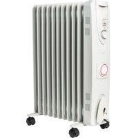 MYLEK Oil Filled Radiator with Adjustable Thermostat and Timer - 3 Heat Settings - Electric Portable Heater - Energy Efficient - Safety Tip Over Protection & Safety Cut Off (2500W, 2.5KW)