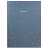 A4 Casebound Pink Triangle Notebook - Blue - Notebooks - Stationery Supplies