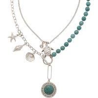 Silver 'A Summers Dream' Layered Charm Necklace