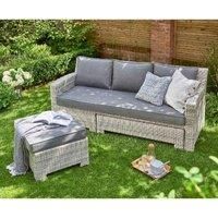 Norfolk Leisure Oxborough Outdoor Pull Out Lounge Sofa  Grey