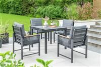 Norfolk Leisure Bellmount 4 Seater Aluminium Patio Set- Grey