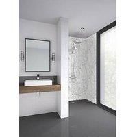 Splashwall White Marble Bathroom Wall Panel Matt White 1210mm x 2420mm x 11mm (740KU)