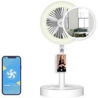 AirLit - A portable smart desk fan , mirror and ring light . App controlled, Flexi rotation, telescopic extension, voice assistant and more.