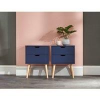 Nyborg Pair Of Two Drawer Bedside Tables Nightshadow