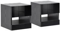 Galicia Pair Of Wall Hanging Bedside Tables Black