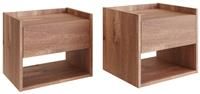 New Boxed Pair Wall Mounted Oak Bedside Cabinet, LOCAL DELIVERY ONLY