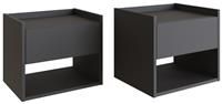 PAIR OF HARMONY WALL MOUNTED BEDSIDE TABLES ANTHRACITE