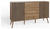 GFW Louvered 2 Door 3 Drawer Sideboard - Oak