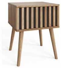 GFW Louvered 1 Drawer Side Table - Oak