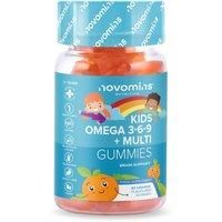 Kids Omega 3 6 9 Gummies – Kids Multivitamin E & D - Vegan - 1 Month Supply – Chewable Childrens Omega 3 6 9 Supplement – Plant Based Alternative to Fish Oil – Kids Vitamins by Novomins