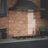 Clear Glass Kitchen Splashback With Matt Black Caps 900X700Mm