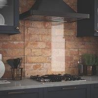 Clear Glass Kitchen Splashback With Copper Caps 600X700Mm