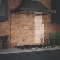 Clear Glass Kitchen Splashback With Bronze Caps 900X700Mm