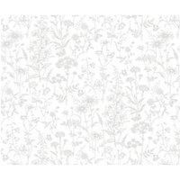 Laura Ashley Lisette White Self-Adhesive Glass Kitchen Splashback 900 x 750 x 6mm (742RX)