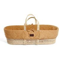 The Little Green Sheep Natural Quilted Moses Basket and Mattress - Honey