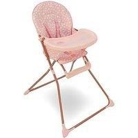 My Babiie MBHC1 Compact Highchair – Ultra Lightweight (5kg), Foldable, Easy Clean, Padded Seat, Footrest, Tray Cup Holder, for Toddler, from 6 Months to 3 Years (15kg) – Pink Dalmation