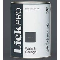 LickPro Matt Black 01 Emulsion Paint 5Ltr (677JX)