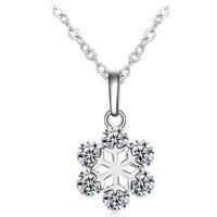 Snowflake Crystal Silver Necklace