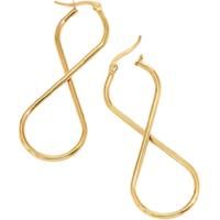 Women Gold Tone Infinity Hoop Earrings - Silver