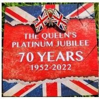 Platinum Jubilee Union Jack Flag Brooch - Silver