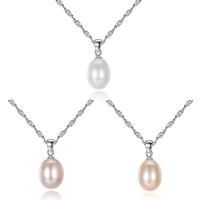 Silver Tone Freshwater Pearl Necklace - Pink