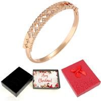 Love Bangle In Heart Shapes - Xmas Box - Silver