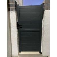 Readymade Anthracite Grey Aluminium Horizontal Pedestrian Gate - 850 x 1800mm