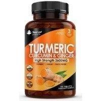 Turmeric Tablets 2600mg with Black Pepper & Ginger - 95% Curcumin Extract -180 Tablets (3 Months) High Strength Active Turmeric Supplements Not Turmeric Capsules,by New Leaf