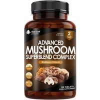 Mushroom Complex - Lions Mane Mushroom Cordyceps Mushroom Chaga Mushroom Reishi Mushroom Shiitake and Maitake Mushroom Blend - High Potency Mushroom Supplement - Made in The UK Made in The UK