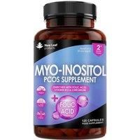 Myo-Inositol PCOS Supplement - Myo Inositol Tablets PCOS Supplement Enriched with Folic Acid, Vitamin B12 and Chromium - Hormone Balance for Women Vegan & Gluten-Free 120 Tablets UK Made by New Leaf