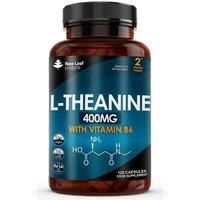 L Theanine Enriched with Vitamin B6 - High Strength L Theanine 400mg Natural Nootropics from Green Tea - 120 Vegan L-Theanine Capsules - Made in The UK Theanine Supplements by New Leaf