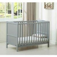 MCC Orlando Grey Wooden Baby Cot Bed With Mattress