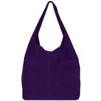 Purple Soft Suede Leather Hobo Shoulder Bag - BYXIX