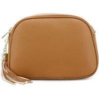 Camel Leather Multi Section Crossbody Bag - BANAB