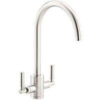 Streame by Abode Brolle Swan Dual-Lever Mono Mixer Kitchen Tap Brushed Nickel (921JM)