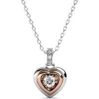 Heart Pendant & Earrings Set - Silver