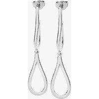 Lucy Quartermaine Silver Double Petal Dropper Earrings PER3