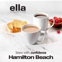 Hamilton Beach Ella Coffee Machine, 1.5L, Filter Coffee Maker, Makes 12 Cups, Removable Washable Filter, Anti-Drip, Water Level Window, 900W - HBC9453MB, Matte White