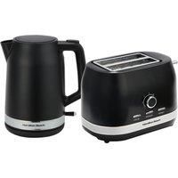 Hamilton Beach Ella Breakfast Bundle, 1.7L Kettle, 2 Slice Toaster, Boil Dry Protection, Compact, 7 Browning Levels, Removable Crumb Tray, Kettle & Toaster Set - HBELLAMB, Black